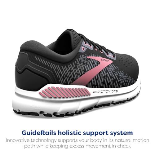 Brooks Women's Addiction GTS 15 Supportive Running Shoe - Black/Ebony/Mauvewood - 7 Medium