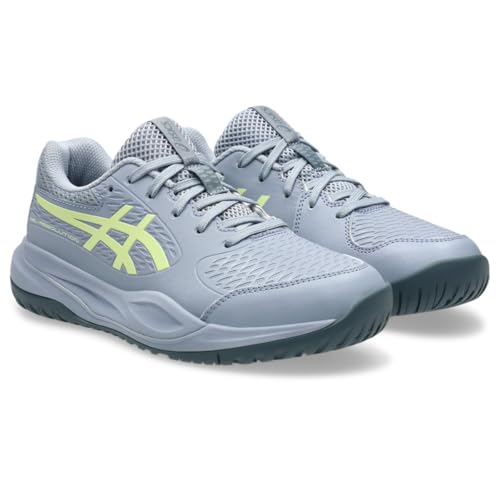 ASICS Kid's Gel-Resolution X Grade School Tennis Shoes, 5, Grey Blue/Pistachio