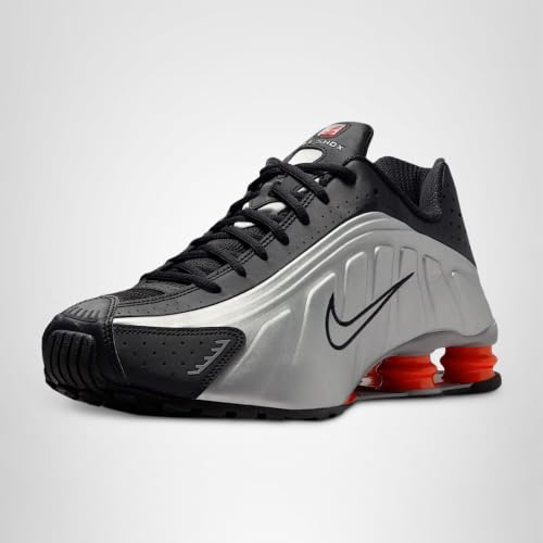Nike Shox R4 Men's Shoes (HQ1988-002, Metallic Silver/Black/Picante Red/Metallic Silver) Size 11