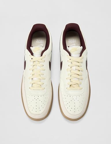 Nike Men's Court Vision Low Shoes, Sail/Burgundy Crush-Light Khaki, 8.5