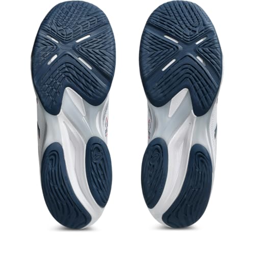 ASICS Men's Netburner Ballistic FlyteFoam 4 Mid Top Volleyball Shoes, 14, White/MAKO Blue