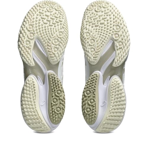 ASICS Men's Court FlyteFoam 3 OC Tennis Shoes, 13, White/Putty