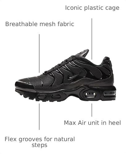Nike Air Max Plus Little Kids' Shoes (CD0610-001, Black/Black-Black) Size 3