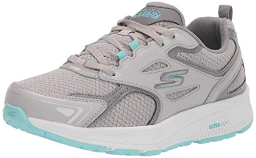 Skechers Women's Go Run Consistent Sneaker, Gray/Turquoise, 11