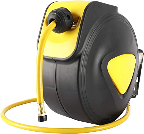 BTSHUB Retractable Air Hose Reel 5/16 in. x 33' ft Hose Wall Mount Tool 180 Degree Rotation