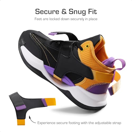 DREAM PAIRS Boys Girls Basketball Shoes Little Kid Big Kid Non-Slip Sport Athletic Sneakers Boys Comfortable Durable School Training Shoes,Size 4 Big Kid,Black/Gold/Purple,SDBS2302K
