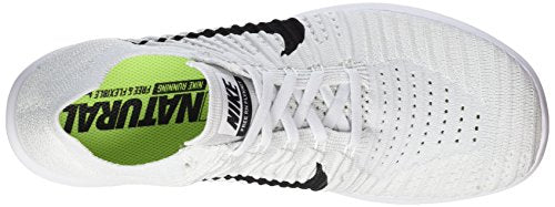 NIKE Men's Free Rn Flyknit Running Shoe White/Black-Pure Platinum 7.5 D(M) US