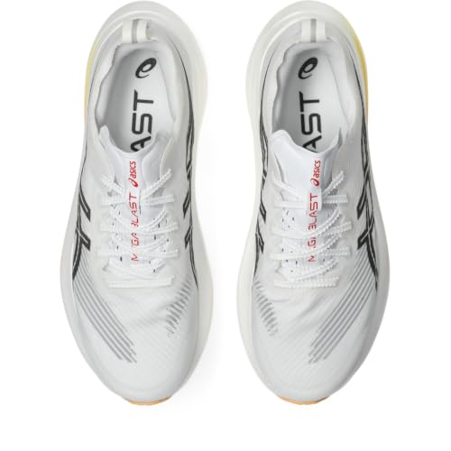 ASICS Unisex MEGABLAST Running Shoes, 4M / 5.5W, White/Orange Glow