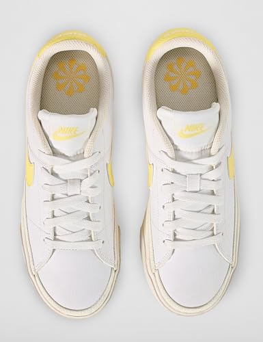 Nike Women's Court Legacy Next Nature Shoes, White/Soft Yellow-Sail, 9.5