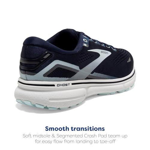 Brooks Women's Ghost 15 Neutral Running Shoe - Peacoat/Pearl/Salt Air - 5 Medium