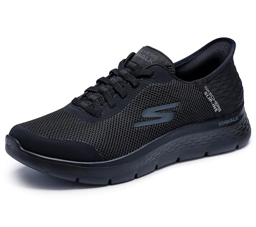 Skechers Men's Hands Free Slip-ins: Go Walk Flex Hands Up Sneaker, Black/Black, 10.5 X-Wide