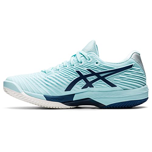 ASICS Solution Speed FF 2 Clay Tennis Shoes for Women - PU-Applied Upper - Supreme Bounce Clear Blue/Light Indigo 7 B - Medium
