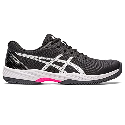 ASICS Gel-Game 9 Tennis Shoe for Men - Open Mesh Design with Padded Collar, Classic Lace-Up Closure, and Stylish Shoes Black/Hot Pink 7 D - Medium