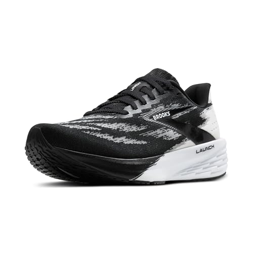 Brooks Men’s Launch 11 Neutral Running Shoe - Black/White - 12 Medium