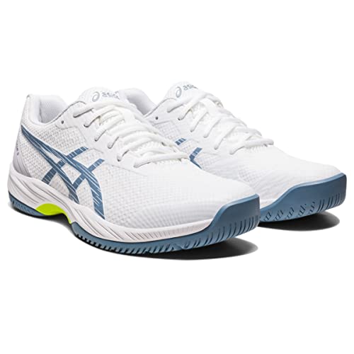 ASICS Men's Gel-Game 9 Tennis Shoe White/Steel Blue 9.5 D (M)