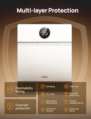 DREO Smart Electric Wall Heater for Indoor Use, Works with Alexa,Large Room
