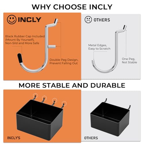 INCLY 320PCS Pegboard Accessories Organizer Kit with Peg Borad Hooks & Bins