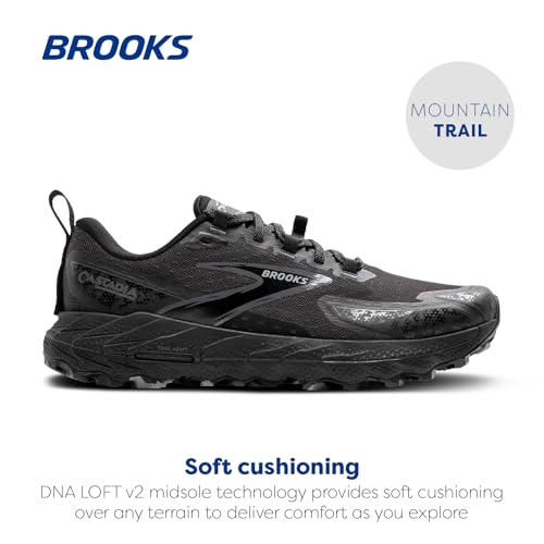 Brooks Women’s Cascadia 18 Mountain Trail Running Shoe - Black/Blackened Pearl/Grey - 7 Medium