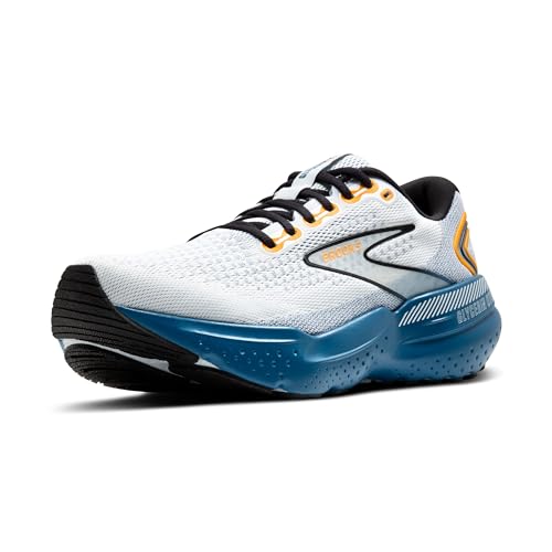 Brooks Men's, Glycerin GTS 21 Running Shoe - White/Sapphire/Orange - 8.5