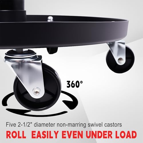 QCUNMAG Mechanic Stool, 300 LBS Rolling Pneumatic Creeper Garage/Shop Seat, Adjustable Height Padded Rolling Workshop Stool with Tool Tray, for Garage, Shop, Auto Repair (Red)