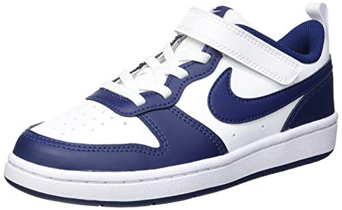 Nike Unisex-Child Court Borough Low 2 (BQ5451-107, White/Signal Blue/Blue Void) Size 2.5