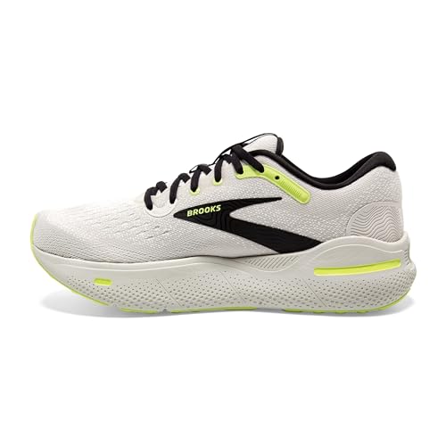 Brooks Men’s Ghost Max Cushion Neutral Running & Walking Shoe - Grey/Black/Sharp Green - 11 Medium