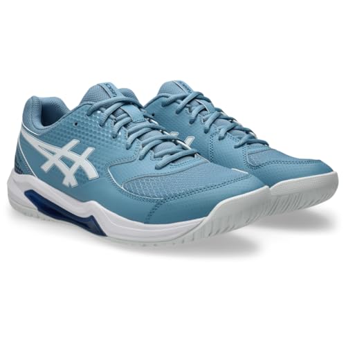 ASICS Men's Gel-Dedicate 8 Pickleball Shoes, 10, SABA Blue/White