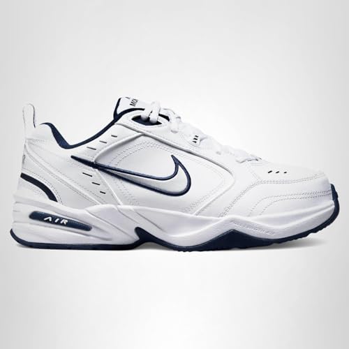 Nike Men's Air Monarch IV Training/Workout Shoes, White/Metallic Silver, 8.5