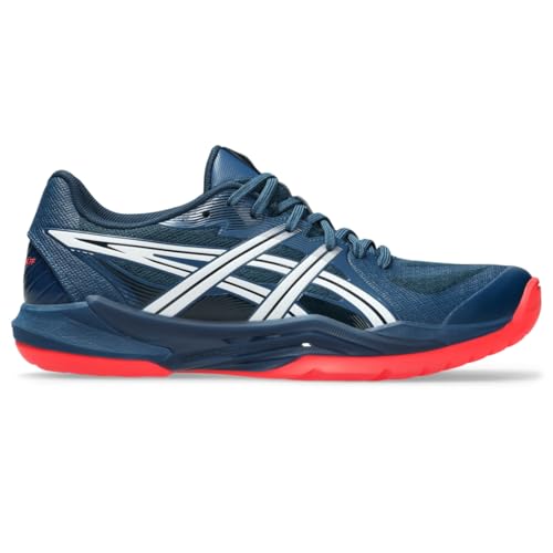 ASICS Men's POWERBREAK FlyteFoam Handball Shoe, 12.5, MAKO Blue/White