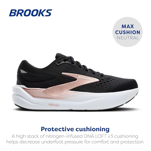 Brooks Women Ghost Max 3 Black/Black/Rose Gold 9 Wide