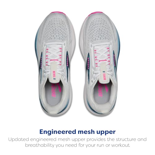 Brooks Women’s Revel 8 Neutral Running & Walking Shoe - White/Moonlight/Pink - 8 Medium