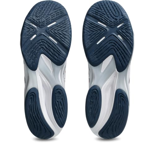 ASICS Men's Netburner Ballistic FlyteFoam 4 Volleyball Shoes, 11.5, White/MAKO Blue