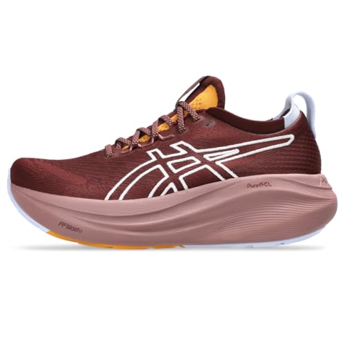 ASICS Women's Gel-Nimbus 27 TR Running Shoes, 12.5, Nature Bathing/Dark RED Planet