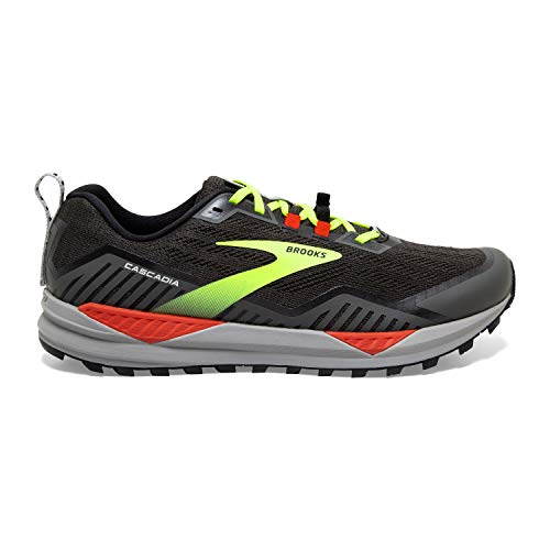 Brooks Men's Cascadia 15 Trail Running Shoe - Black/Raven/Cherry Tomato - 7 Wide