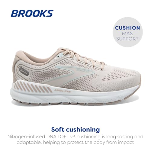 Brooks Women’s Ariel GTS 23 Supportive Running Shoe - Chateau Grey/White Sand - 6.5 Wide