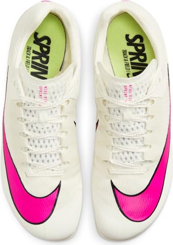 Nike Rival Sprint Track & Field Sprinting Spikes (DC8753-101, Sail/Light Lemon Twist/Guava Ice/Fierce Pink) Size 9