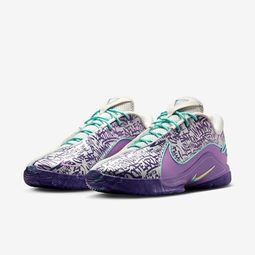 Lebron XXII “Mogul” Basketball Shoes (HV8454-001, Soft Pearl/Vivid Purple/Court Purple/Hyper Turquoise) Size 10.5