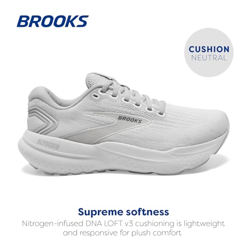 Brooks Men’s Glycerin 21 Neutral Running Shoe - White/White/Grey - 9 Medium