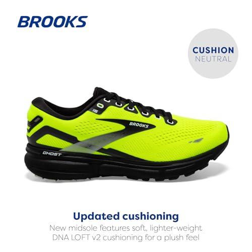 Brooks Men's Ghost 15 Neutral Running Shoe - Nightlife/Black/Ebony - 9 Medium