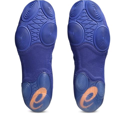 ASICS Men's Split Elite Wrestling Shoes, 10.5, Dark Cobalt/Orange POP
