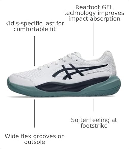ASICS Kid's Gel-Resolution X GS Tennis Shoes, 3, White/Midnight