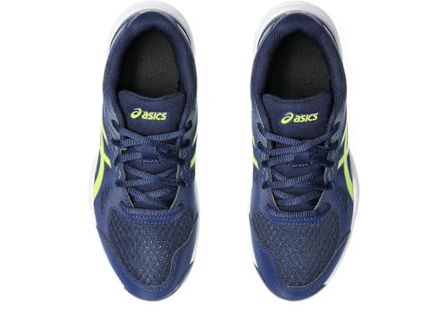 ASICS Kid's Upcourt 6 Grade School Volleyball Shoes, 2, Blue Expanse/Safety Yellow