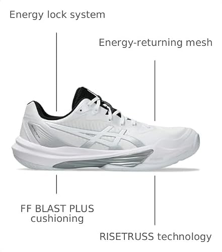 ASICS Men's Sky Elite FlyteFoam 3 Volleyball Shoes, 10, White/White