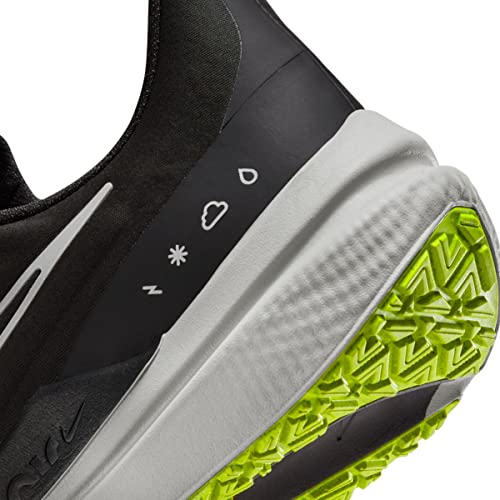 Nike Winflo 9 Shield Men's Weatherized Road Running Shoes (DM1106-001, Black/Dark Smoke Grey/Volt/White) Size 10
