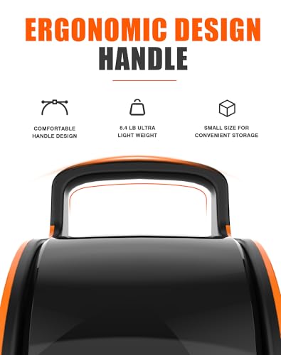 Blower Fan for Drying Cooling and Ventilating, Air Mover for Home Garage Workshop and Job Site Use, Air Mover Blower Fan with 185° Rotation, 3 Speeds, 2 AC Outlets, Orange