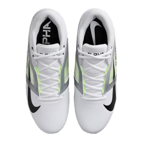 Nike Alpha Menace 4 Pro Football Cleats White/Metallic Silver/Photon Dust/Black FD7037-100 Size 11.5 US Men's