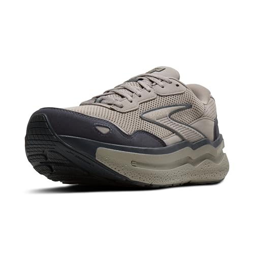 Brooks Men’s Ghost Max Suede/Leather Neutral Running & Walking Shoe - Rockridge/Ebony - 10 Medium