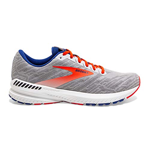 Brooks Mens Ravenna 11 Running Shoe - Grey/Cherry/Mazarine - D - 12.5