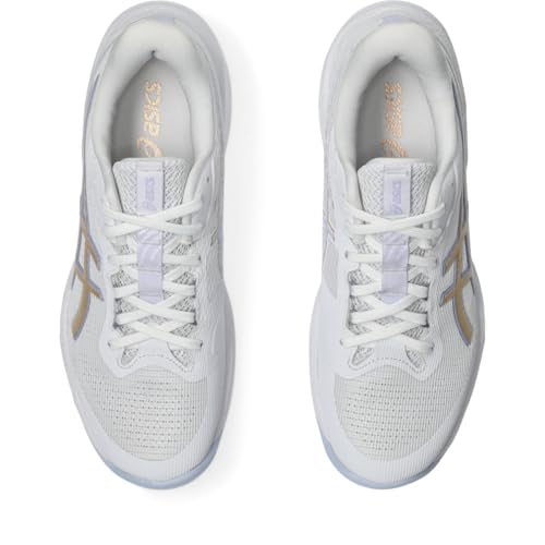 ASICS Women's Netburner Ballistic FlyteFoam 4 Volleyball Shoes, 9.5, White/Champagne