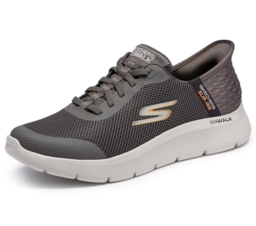 Skechers Men's Hands Free Slip-ins: Go Walk Flex Hands Up Sneaker, Brown, 10.5 X-Wide